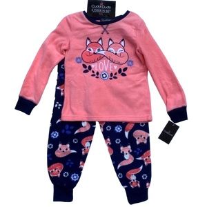NWT Cuddle Duds Fleece Fox Pajama & Sock Set Girl’s XS